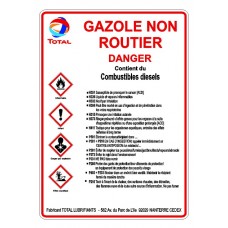 Autocollant Gazole non routier  de 180 x 130.mm